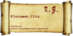 Kleinman Zita névjegykártya
